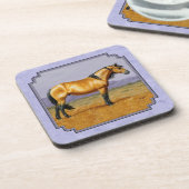 Wild Horse Buckskin Stallion Paars Bier Onderzetter (Linkerzijde)