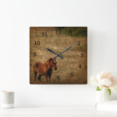 Wild Horse Clock Vierkante Klok (Huis)