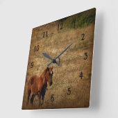 Wild Horse Clock Vierkante Klok (Hoek)