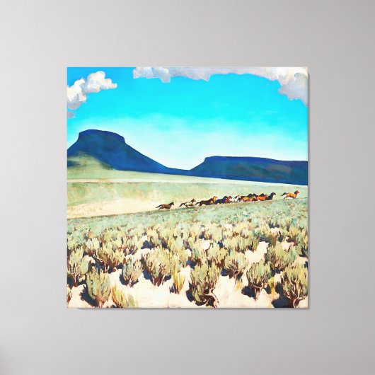 "Wild Horse Country" door Maynard Dixon Canvas Afdruk (Voorkant)