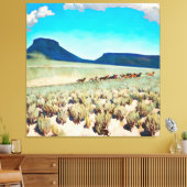 "Wild Horse Country" door Maynard Dixon Canvas Afdruk (Insitu (Woonkamer))