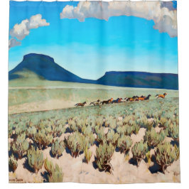“Wild Horse Country” door Maynard Dixon Douchegordijn