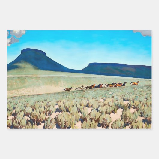 "Wild Horse Country" door Maynard Dixon Inpakpapier Vel (Voorkant)