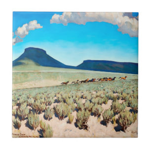 "Wild Horse Country" door Maynard Dixon Tegeltje