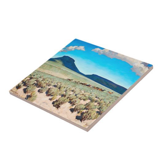 “Wild Horse Country” door Maynard Dixon Tegeltje (Zijkant)