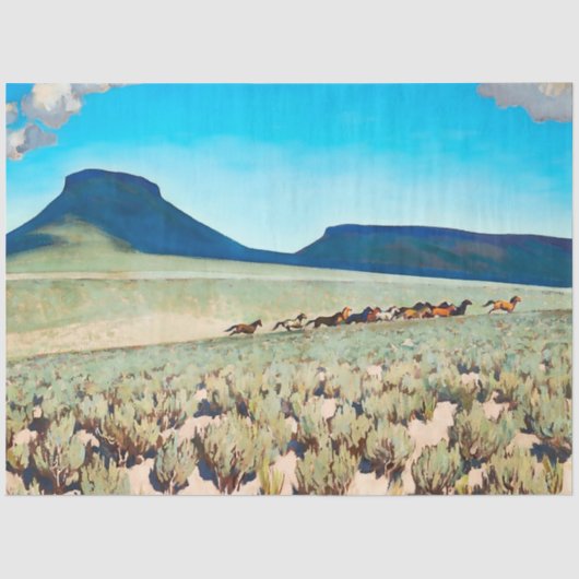 "Wild Horse Country" door Maynard Dixon Tissuepapier (Voorkant)