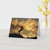 Wild Horse Funny Birthday Kaart (Gele Bloem)