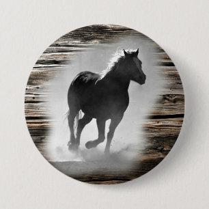 Wild Horse Galloping Ronde Button 7,6 Cm