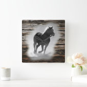 Wild Horse Galloping Vierkante Klok (Huis)