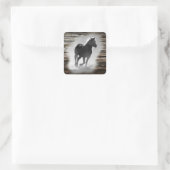 Wild Horse Galloping Vierkante Sticker (Tas)