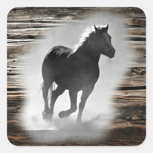 Wild Horse Galloping Vierkante Sticker (Voorkant)