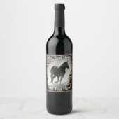 Wild Horse Galloping Wine Label Wijn Etiket (Voorkant)