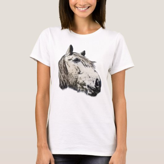 Wild Horse Head Portrait Horse Lover Dames Top (Voorkant)