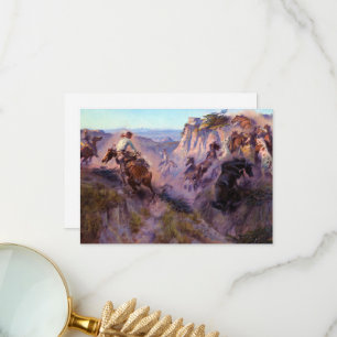 Wild Horse Hunters, 1913 door Charles Marion Russe Bedankkaart