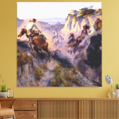 "Wild Horse Hunters" door Charles M Russell Canvas Afdruk (Insitu (Woonkamer))