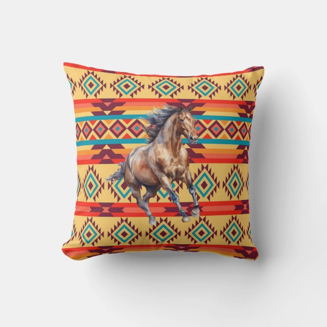 Wild Horse Native American Decor Kussen (Voorkant)