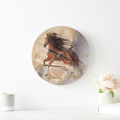 Wild Horse op Sheepskin Wall Clock Grote Klok (Huis)