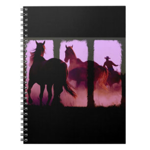 Wild Horse Roundup Triptych Digital Art Notitieboe Notitieboek
