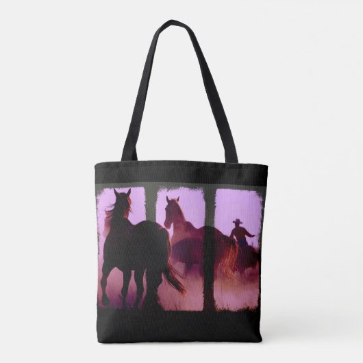 Wild Horse Roundup Triptych Tote Bag (Achterkant)