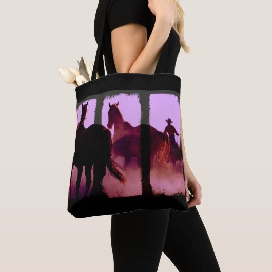 Wild Horse Roundup Triptych Tote Bag (Dichtbij)