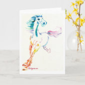 Wild Horse Spirit - Romping Horse Waterverf Kaart (Gele Bloem)