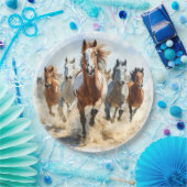 Wild Horse Stampede Papieren Bordje (Feest)