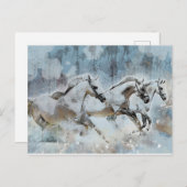 Wild Horse Stampede Western Briefkaart (Voorkant / Achterkant)