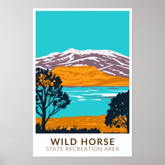 Wild Horse State Recreation Area Nevada Retro Poster (Voorkant)