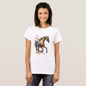 Wild Horse T Shirt Kleurrijke Spirit Horse T Shirt (Voorkant volledig)