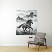 Wild Horse Tapestry | Mountain Ink Art Wandkleed (In situ)