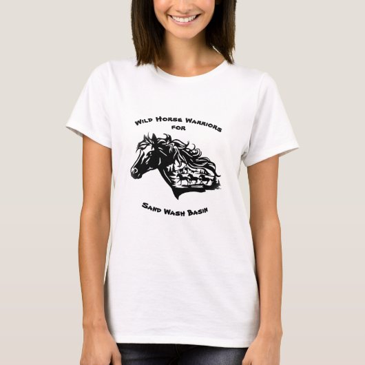 Wild Horse Warriors voor Sand Wash Basin T-shirt (Voorkant)