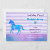 Wild Horse Waterverf Horizontale Strepen Verjaarda Kaart (Voorkant)