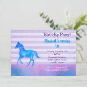 Wild Horse Waterverf Horizontale Strepen Verjaarda Kaart (Staand voorkant)