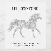 Wild Horse Western ontwerp aangepaste wijnlabels Wijn Etiket (Enkel label)