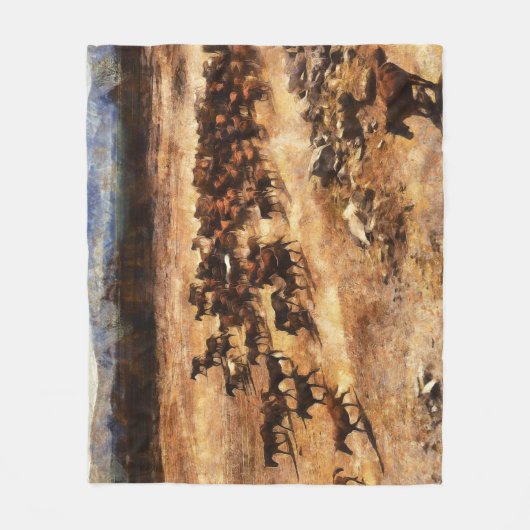 Wild Horses: Artistieke Dierenmajesteit. Fleece Deken (Voorkant)