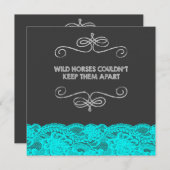 Wild Horses  Chalkboard Wedding Kaart (Voorkant / Achterkant)