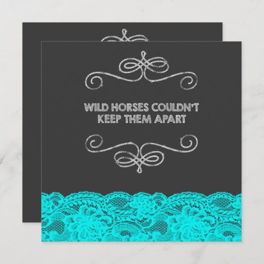 Wild Horses  Chalkboard Wedding Kaart (Voorkant / Achterkant)