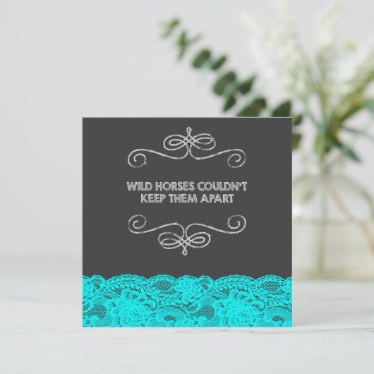 Wild Horses  Chalkboard Wedding Kaart (Staand voorkant)