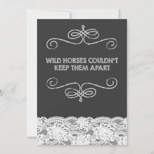 Wild Horses  Chalkboard Wedding Kaart (Voorkant)