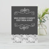 Wild Horses  Chalkboard Wedding Kaart (Staand voorkant)
