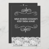 Wild Horses  Chalkboard Wedding Kaart (Voorkant / Achterkant)