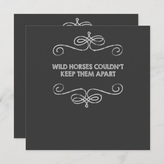 Wild Horses  Chalkboard Wedding Kaart (Voorkant / Achterkant)
