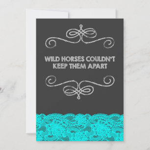 Wild Horses  Chalkboard Wedding Kaart