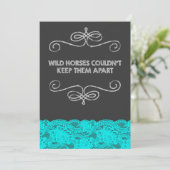 Wild Horses  Chalkboard Wedding Kaart (Staand voorkant)