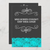 Wild Horses  Chalkboard Wedding Kaart (Voorkant / Achterkant)