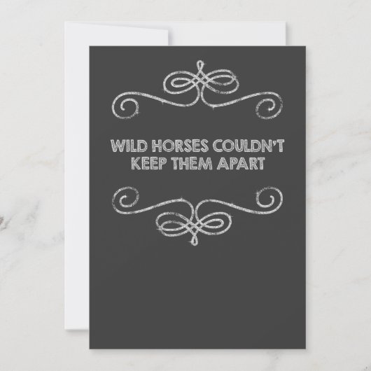 Wild Horses  Chalkboard Wedding Kaart (Voorkant)