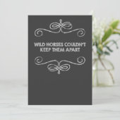 Wild Horses  Chalkboard Wedding Kaart (Staand voorkant)