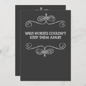 Wild Horses  Chalkboard Wedding Kaart (Voorkant / Achterkant)