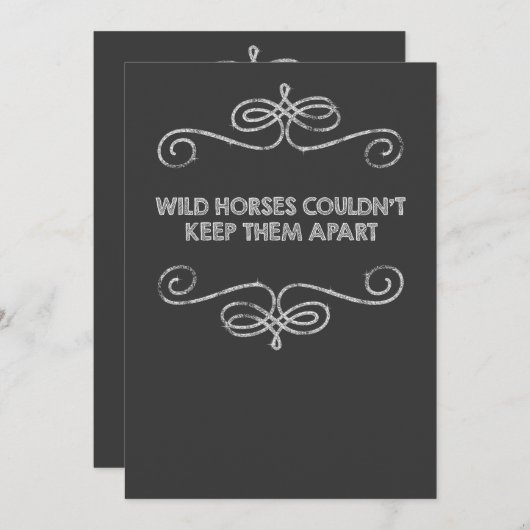 Wild Horses  Chalkboard Wedding Kaart (Voorkant / Achterkant)