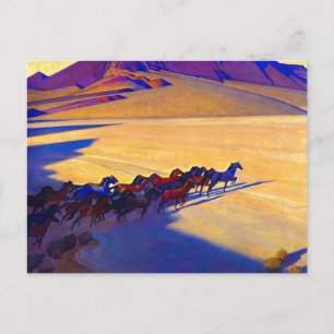 Wild Horses of Nevada door Maynard Dixon Briefkaart
